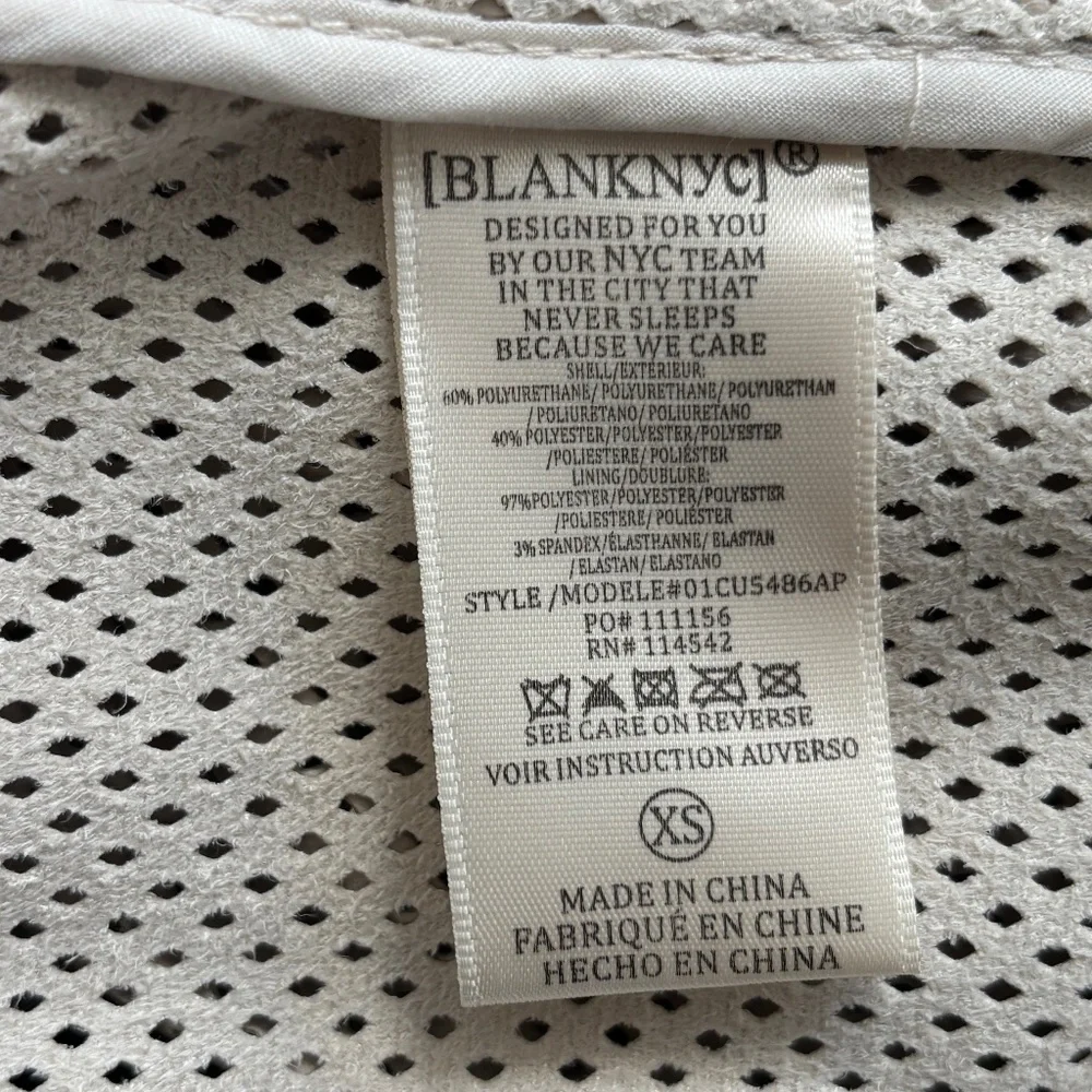 Blank NYC Faux Leather Moto Jacket - Cream / Beige Size XS - Picture 12 of 14